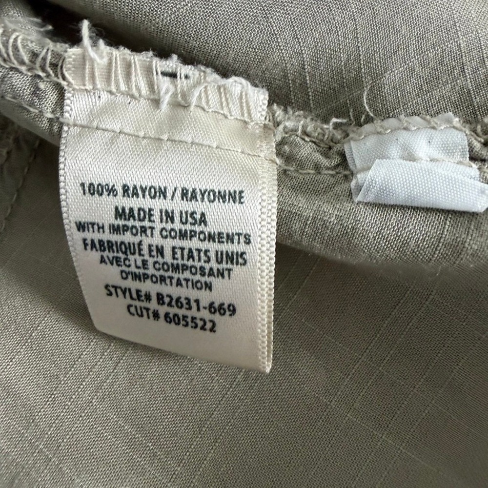 Bella Dahl Split Back Button‎ Down Shirt Womens XS Taupe 100% Rayon Made USA - Picture 4 of 16